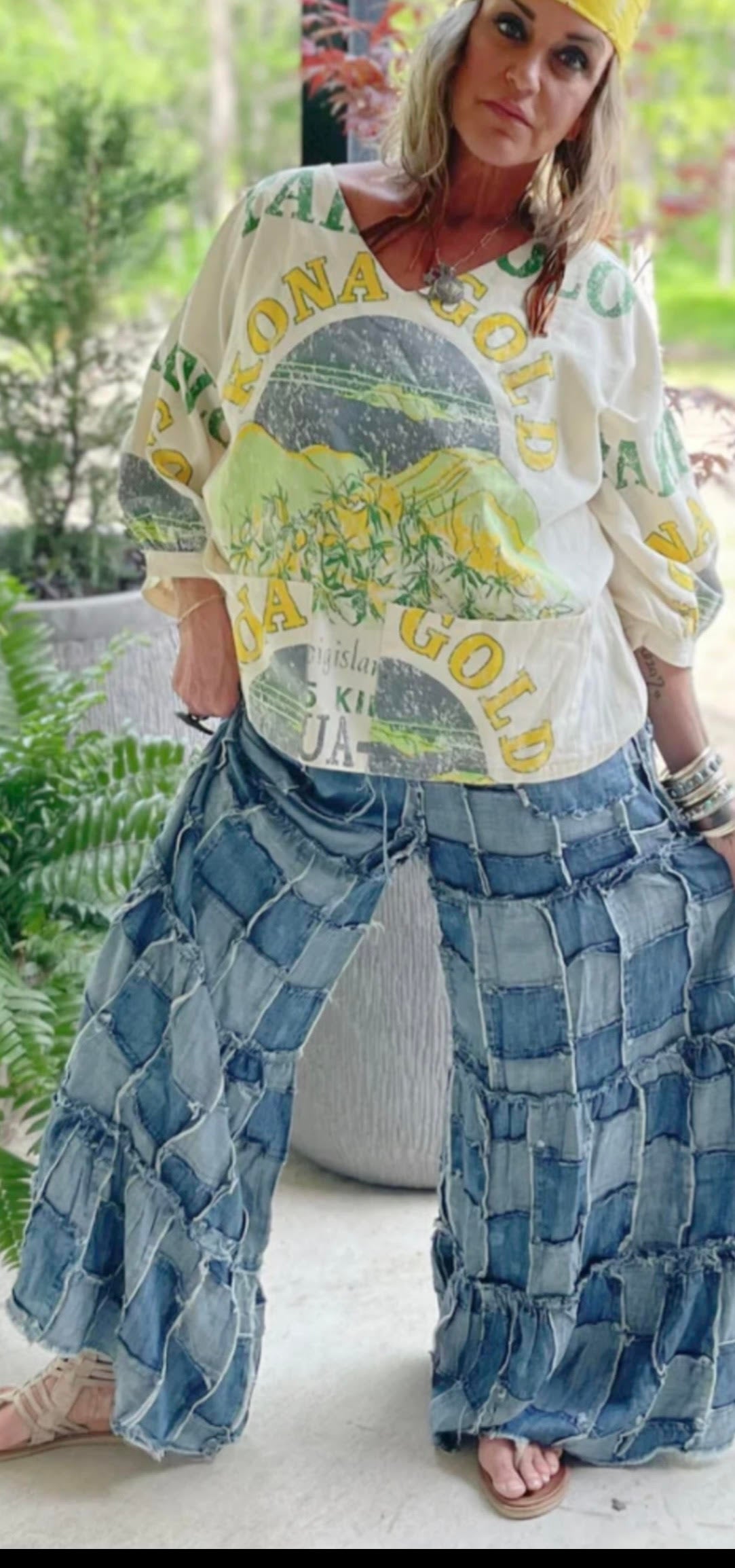 Jaded Gypsy Patchwork Skies Trouser Pants | Cactus Annie's LLC