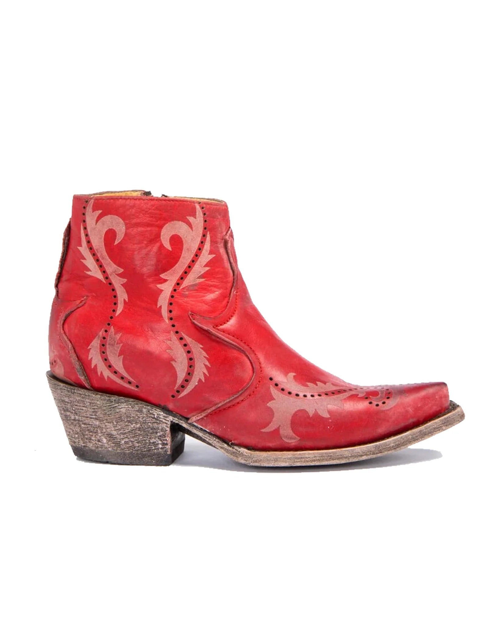CHERRY RED ANKLE BOOTS